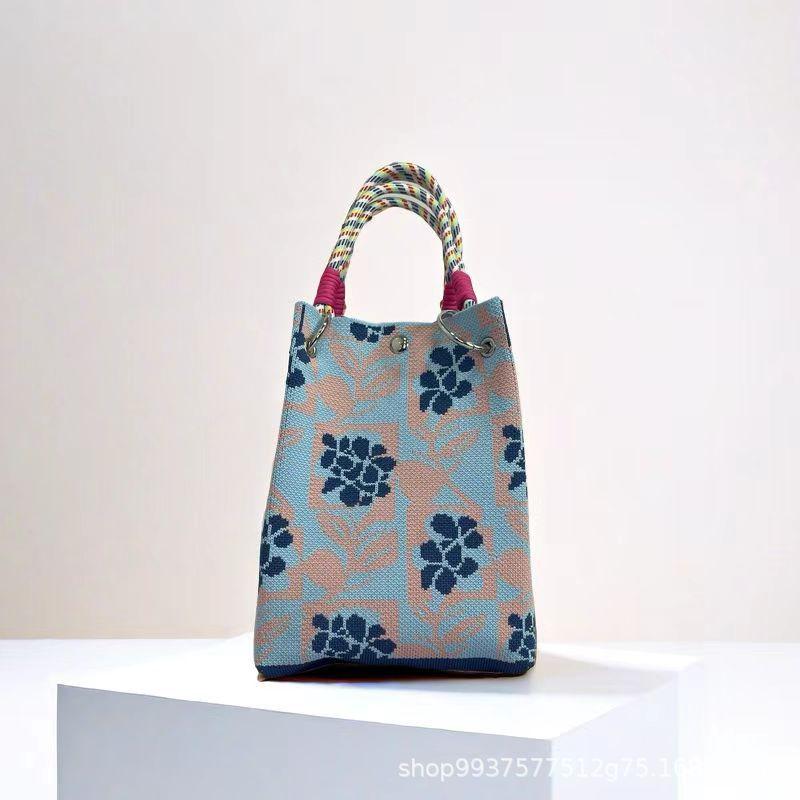 New Woven Ring Buckle Bag Knitted Bag Three-dimensional Magnetic Buckle Handbag Handbag Handbag Knitting