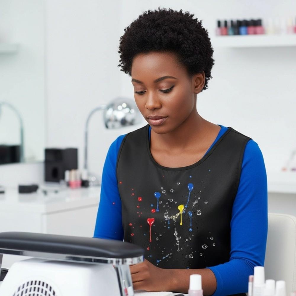 Wytrzymały fartuch fryzjerski i kosmetyczny z głębokimi kieszeniami, wodoodporny, plamoodporny, do malowania artystycznego