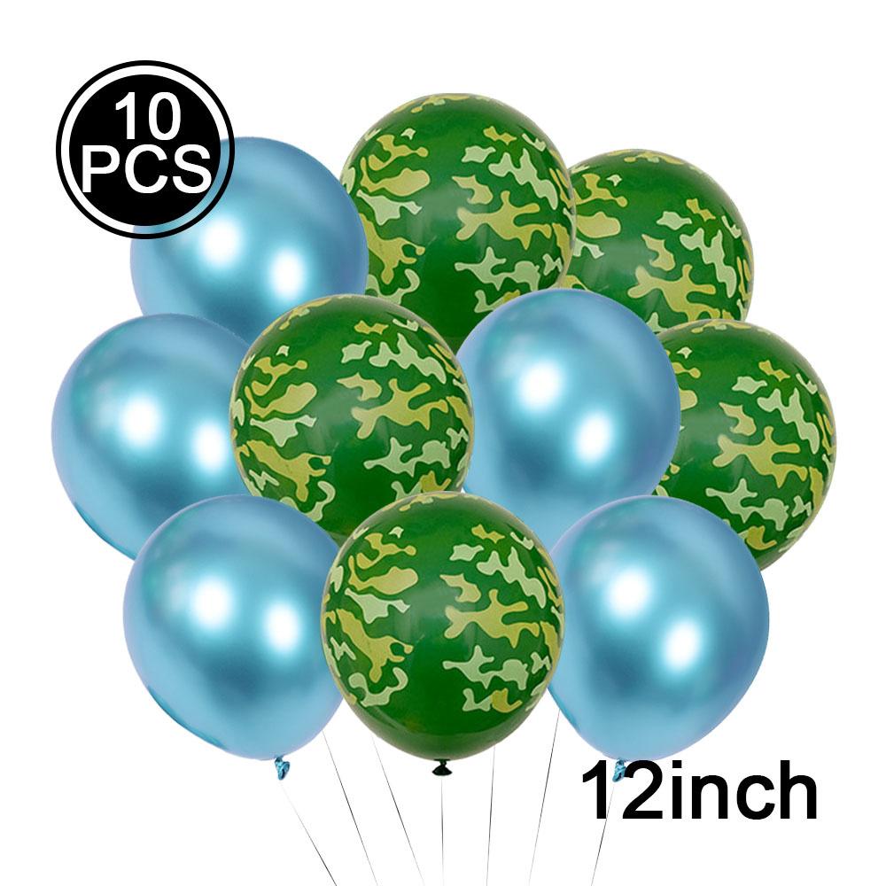 Military Camouflage Balloon Set Metal Latex Balloon Children's Birthday Camouflage Party Background Decoration Photo Taking