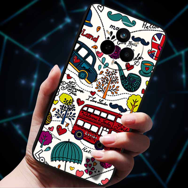 For Realme 14 Pro 5G Case 14Pro+ Soft Silicone Bumper 3D Flowers Emboss Phone Cases for Realme 14 Pro+ Plus Back Covers Shells