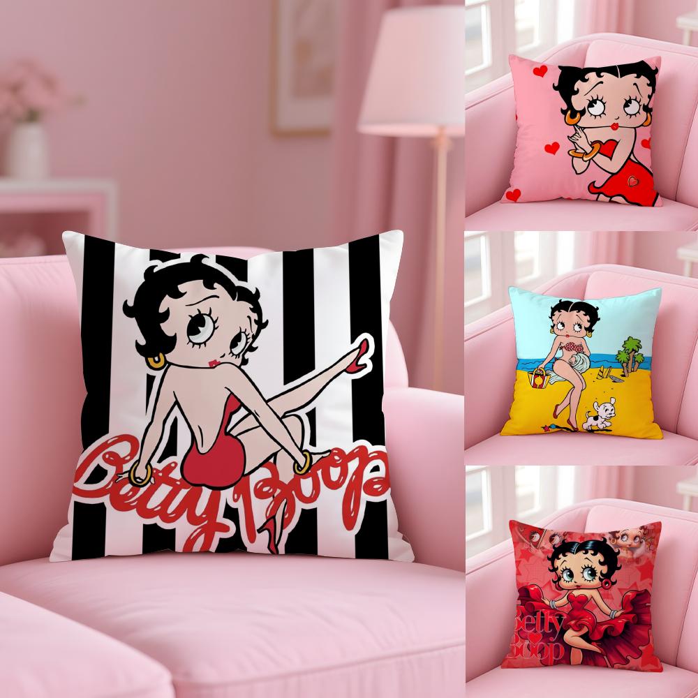 B-Bettys-Cute-B-Boops Pillow Case Plush Fabric Soft Double-Sided Printed Sofa Warm Winter Home Gift Cushion Cover