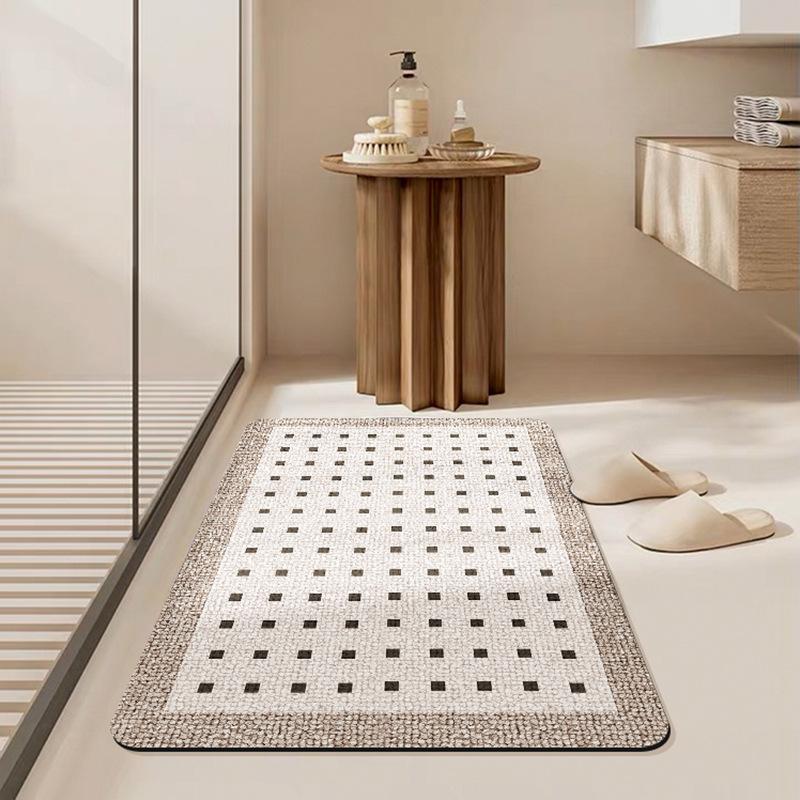 Baie podea covoras picior covoras Silosol noroi absorbant antiderapant toaletă toaletă ușă covor crem aer baie ușă intrare