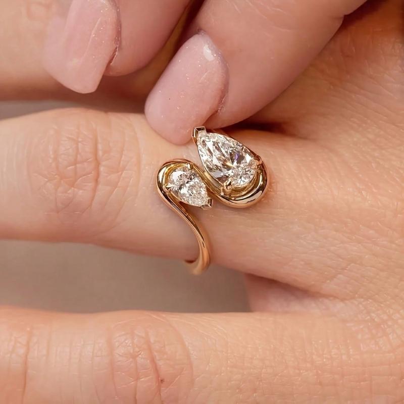 Fashionable Classic Sparkling Zircon Inlaid Women's Ring, Personalized and Trendy Daily Party Jewelry Gift