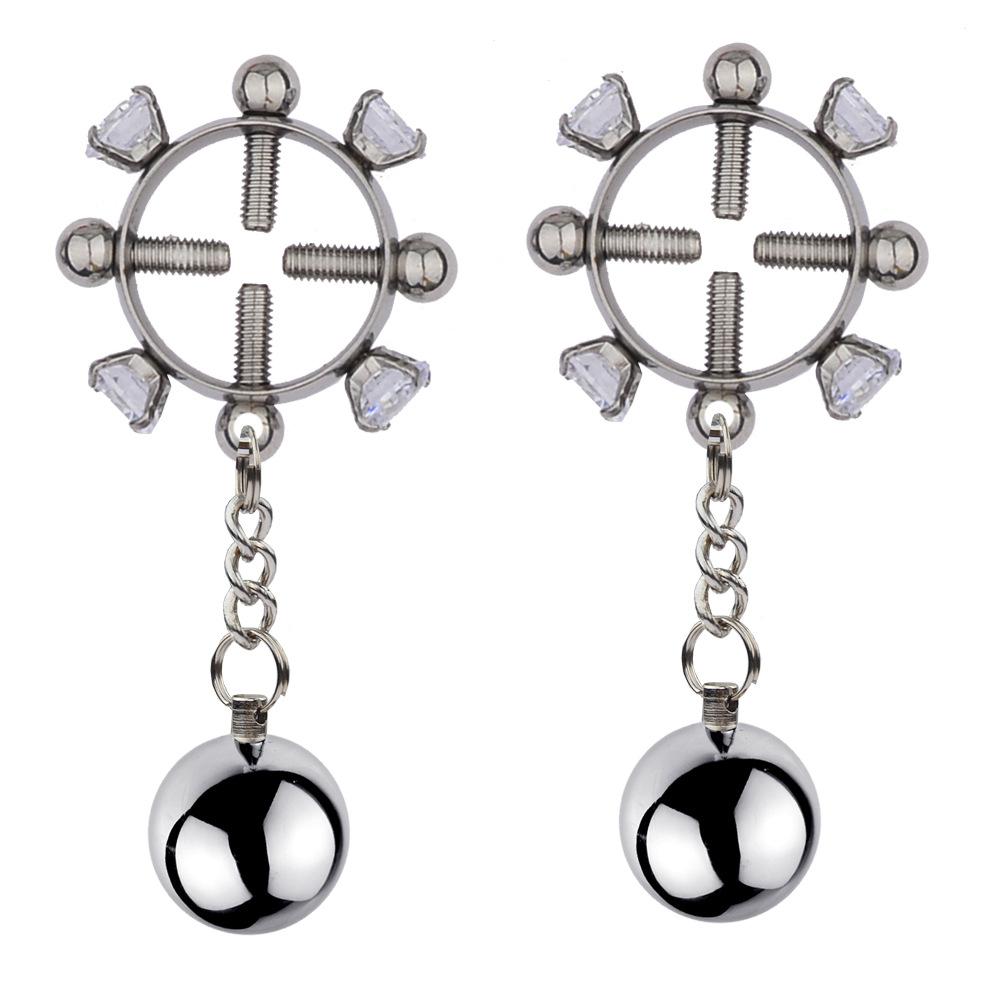 2PCS Metal Adjustable Nipple Clips Labia Clamps Breast Clamps Sexy Toys Boobs Adult Flirt Toys for Couples Valentine's Day Gifts