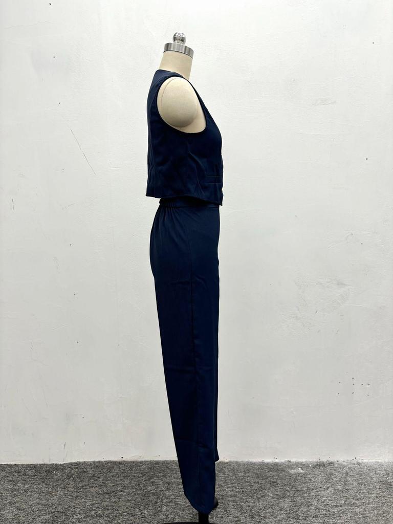 In Stock 2024 Summer Women's High-End Casual Two-Piece Set: European and American Style Long Pants