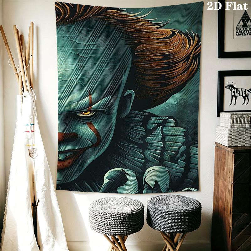 Creepy Clown Pattern Home Decor Tapestry, Wall Hanging, Decorative RV Wall Cloth.NGT0928425
