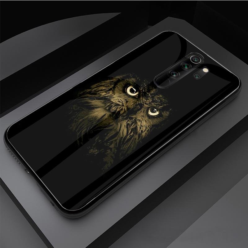 Owl Tempered Glass Phone Case For Redmi Note 5 6 7 8 Pro Note8T Note9S Redmi8 9 Cover Shell