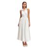 Dress European and American spring and summer new temperament commuter lapel off shoulder backless long neck dress