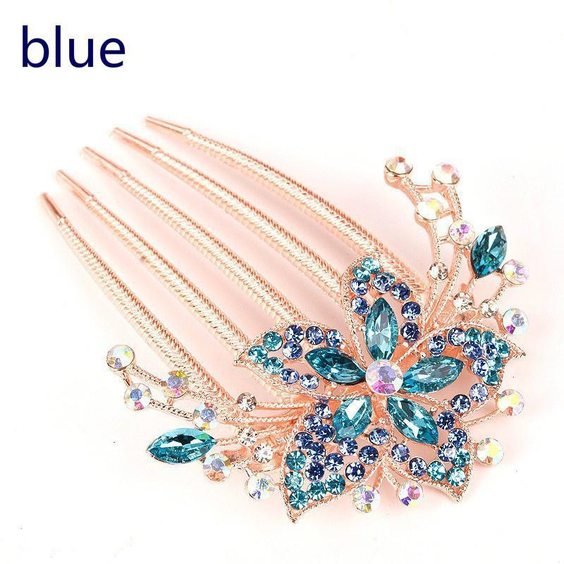 Hair Accessories for Girls - New Collection of Alloy Diamond Hair Comb and Rhinestone Hairpin, Featuring a Five-Tooth Comb and All-Match Plate Design