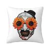 Art The Clown Terrifier Sonnenblumen-Sonnenbrille Quadratische Kissenhülle Kissenbezug Kissen Komfort Tagesdecke für Zuhause Auto