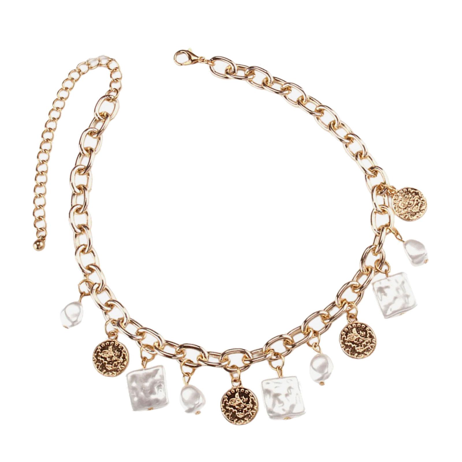 

Изысканное ожерелье Геометрическая подвеска Ожерелье-цепочка Сплав Текстура Элегантные украшения Подходит для женщин золотой