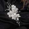 3-Piece Handmade Fabric Flower Crystal Hair Accessories Set for Bridal Wedding Styling / Photo Shoots / Evening Gown Matching