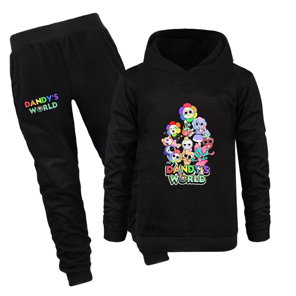 

5406 2 шт./комплект Детские Мальчики Девочки Dandy World Принт Хлопковые Толстовки Верх Штаны Комплект Одежды 100cm