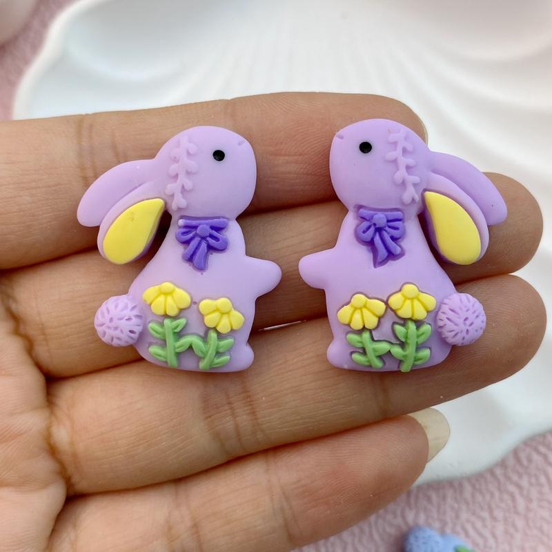 

10Pcs New Mini Cute 25*30mm Cartoon Rabbit Flat Back Resin Scrapbooking DIY Jewelry Craft Decoration Accessories