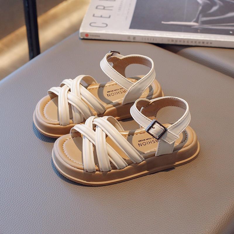 Girls' Roman Sandals for Summer, Children's Shoes, Soft-Soled Stylish Shoes for Little Girls and Middle-to-Older Children.