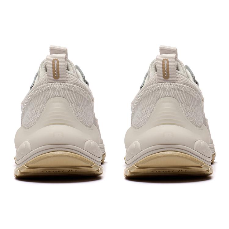 New LiNing CF Star Track Shock Absorbers Rebound Low Top Sports Casual Shoes Men's Pearl White AGLT075-1