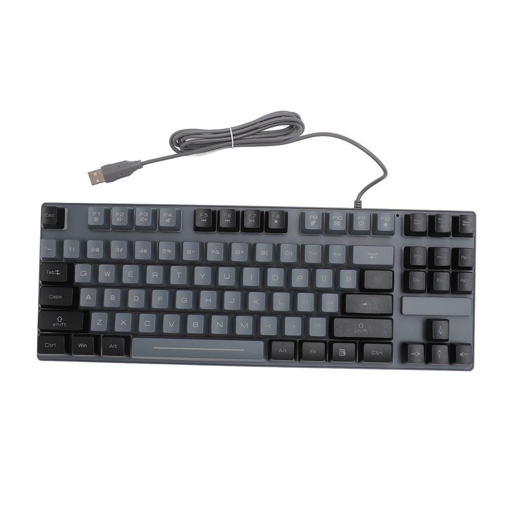 Gaming Keyboard 87 Keys ABS Keycaps RGB Backlit Contrast Color Multimedia Control Wired Keyboard