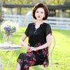 Stylish Chiffon Short-Sleeve Top for Middle-Aged Women
