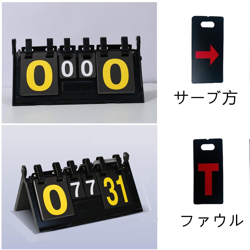 Granmagazz Scoreboard, 4-Digit Scoreboard, Foldable, Waterproof, Portable, Easy to Read, Manual Scoreboard, Suitable for Various Sports, Baseball, Soc