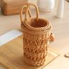 Hollow Faux Rattan Basket Hanging Handle Wall Storage Basket New Hanging Basket  Bathroom Storage