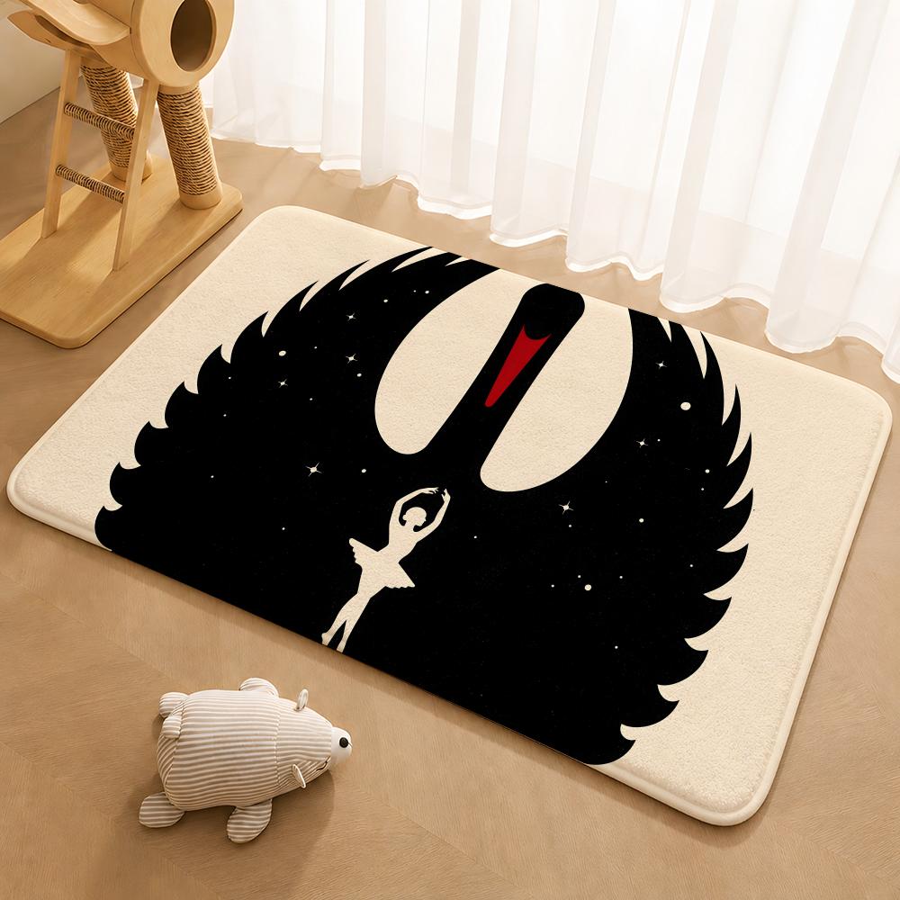 Movie Black Swan Classic Anime Floor Mat Floor Mat Soft Flannel Non-Slip Door Rug for Living Room