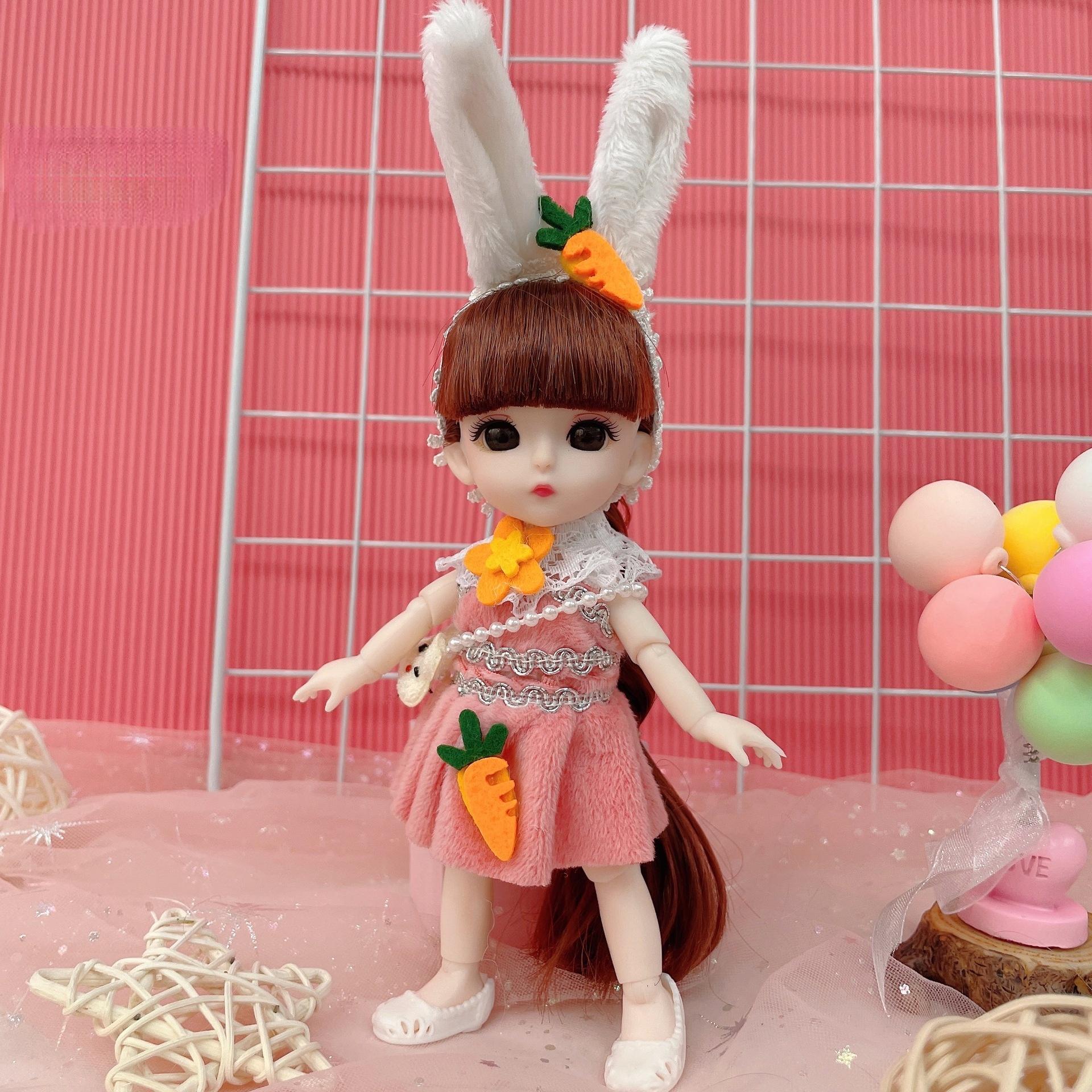 

Мини-подвижная кукла 30 см, игрушка для девочек, 3D большие глаза, BJD, полная одежда принцессы, коллекция платьев, детская кукла в подарок 17cm