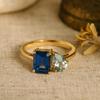 Emerald & Pear Cut Birthstone Ring – Custom Toi Et Moi Vintage Ring for Women | Wedding, Engagement, Anniversary, Promise Gift