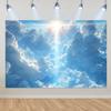 Blue Sky White Cloud Background Natural Landscape Home Party Decoration Backdrop Portrait Photography Banner Baby Shower Props