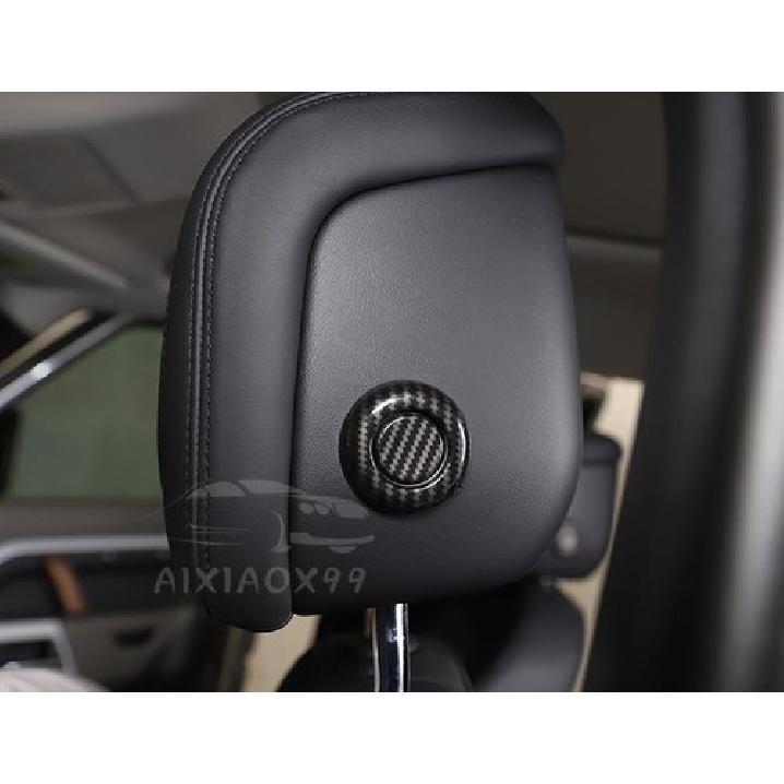 ABS Carbon Fiber Seat Headrest Button Ring Cover For Defender 110 90 -
