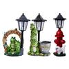 Solar Resin Garden Light with Frog Puppy Design Cute Animal Statue for Yard Patio Balcony Auto On/Off Waterproof Fade-Resistant Unique Outdoor
