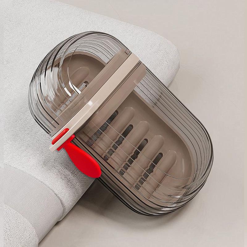 

Компактная двухслойная портативная мыльница с крышкой и сливом