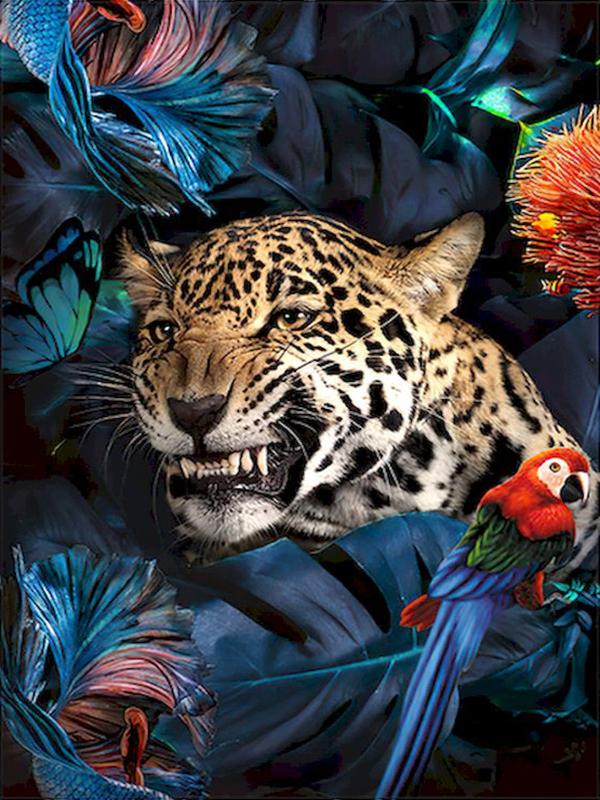 Dschungel Leoparden Persönlichkeit DIY voller Bohrer Diamant dekorative Malerei