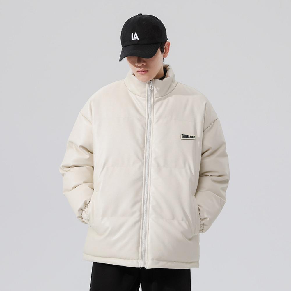 

Утепленная одежда стойка воротник утолщенная мужская утепленная одежда модный бренд осень и зима мужские утепленные куртки свободные 2XL