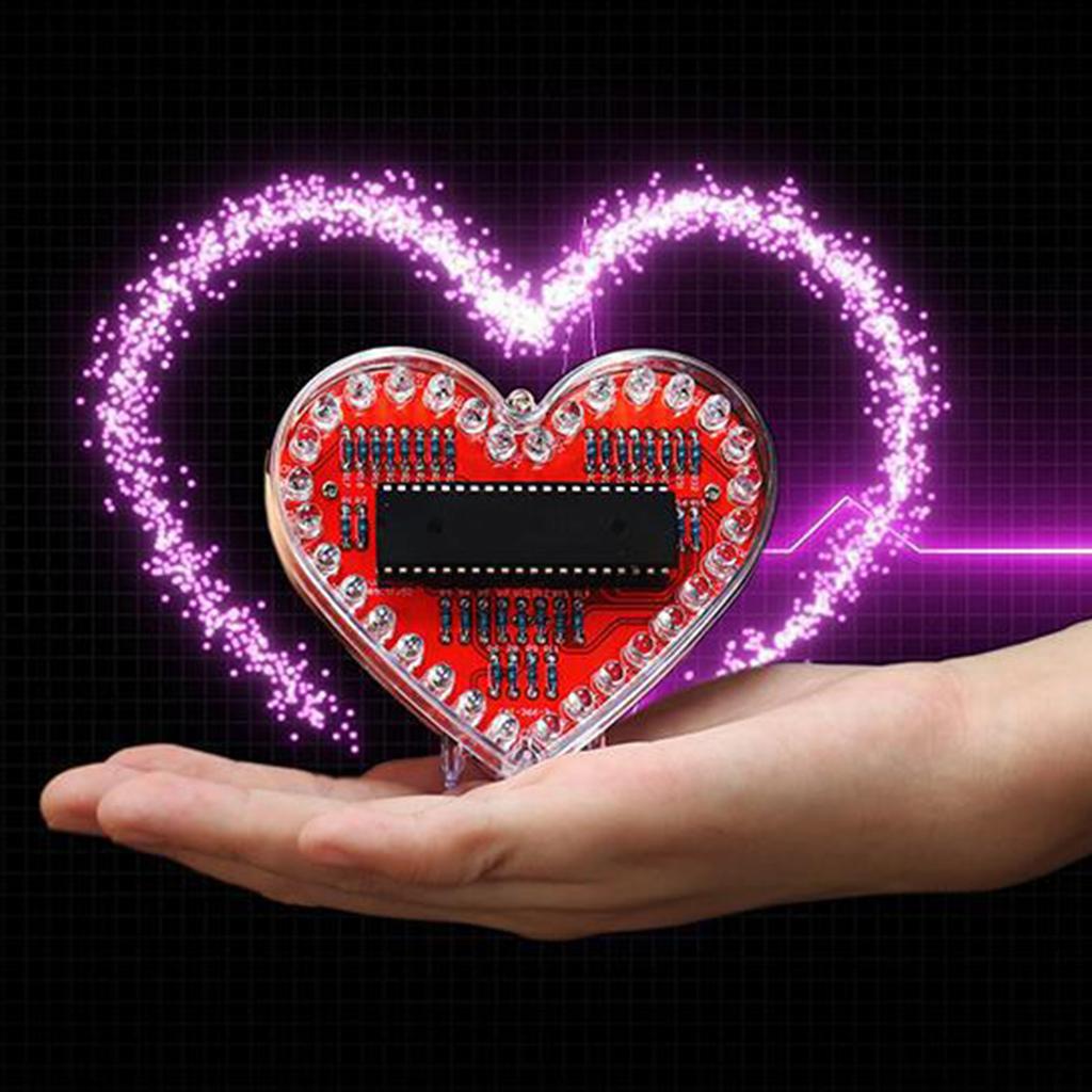 Kit di Saldatura LED RGB a Forma di Cuore Fai da Te per Studenti e Principianti per San Valentino e la Festa della Mamma Regali Fatti a Mano