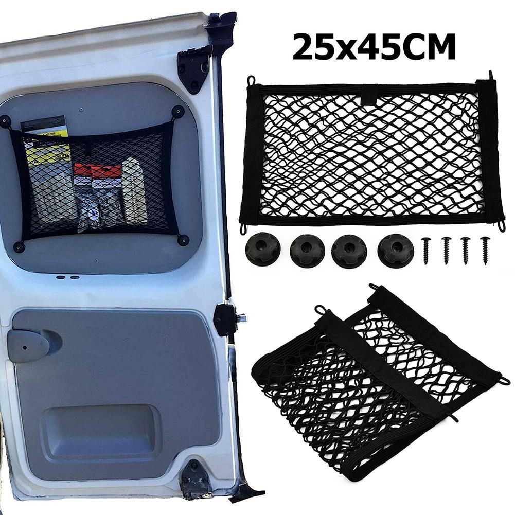 1 Pc Car Black Extra Large Elastic Storage Net Plastic Fits Cargo Van Motorhome-Mobile Home Caravan Boat 25x45cm Stowing Tidying