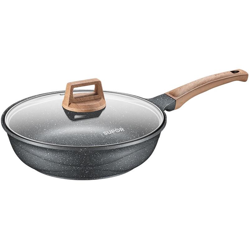SUPOR Maifan Stone Non-stick Flat-bottom Stir-fry Pan