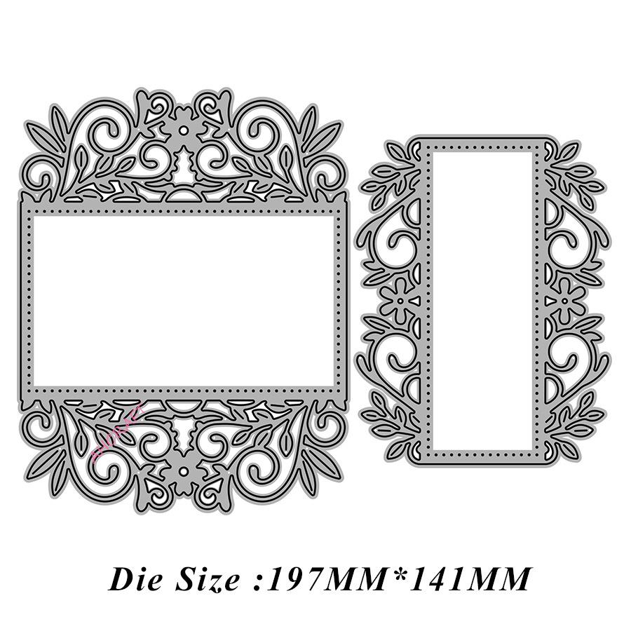 6089 Прямоугольная кружевная рамка Металлическая штамповочная форма из углеродистой стали для DIY-проектов 197*141mm, 38g/set