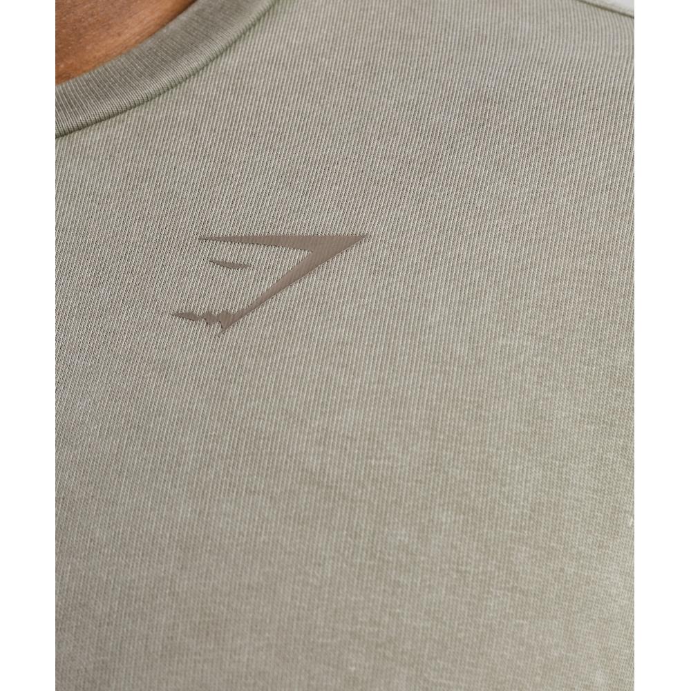 Gymshark Power Washed Crew Ecru Brown A2a8c Nb43