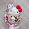 Authentic Japanese Cherry Blossom Hello Kitty Kimono Plush Keychain
