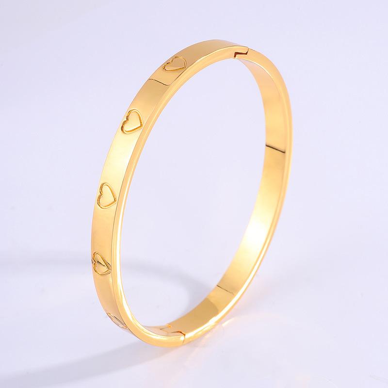 Classic titanium steel bracelet for women, popular fashion light luxury bracelet, ten diamond gold bracelet for girlfriends