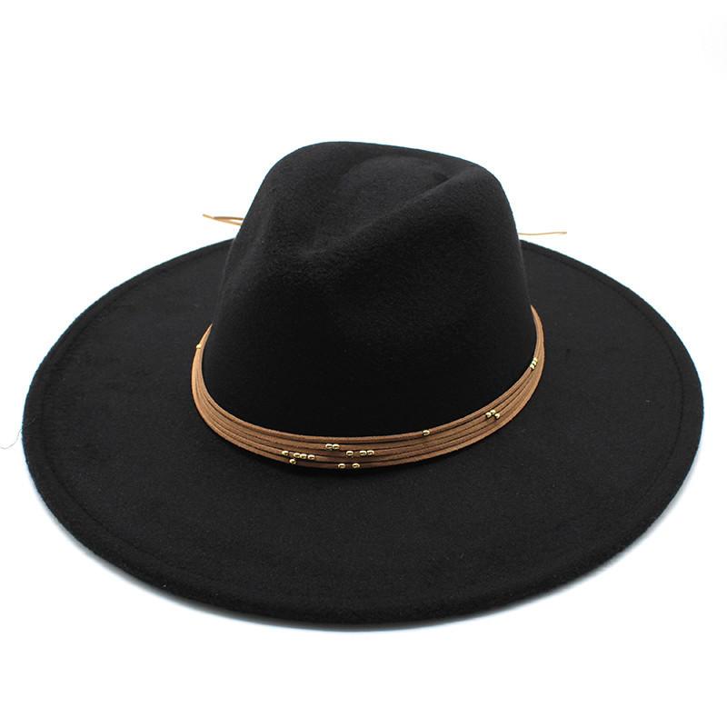 Cappello Jazz in Lana Stile Britannico per Uomo e Donna Cappello a Tesa Larga Cappello Classico in Lana Tesa 9,5 Cm
