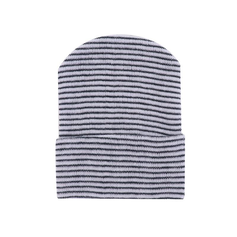 Cute Newborn Baby Hat Infant Girl Boy Comfy Striped Hospital Cap Winter Warm Toddler Outdoor Casual Beanie Newborn Hat