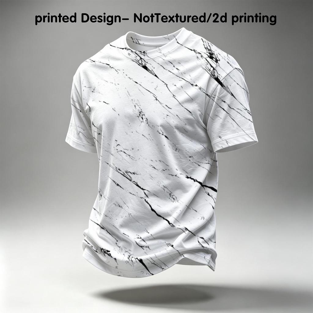 Herren T-Shirt mit Marmorprint, kurzärmelig, Polyester, lockere Passform, lässiges stilvolles Oberteil für Halloween