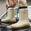 Water Shoes Men's Mid Tube Non Slip Waterproof Shoe Fashion Outdoor Water Boots Warm Short Tube Rubber
