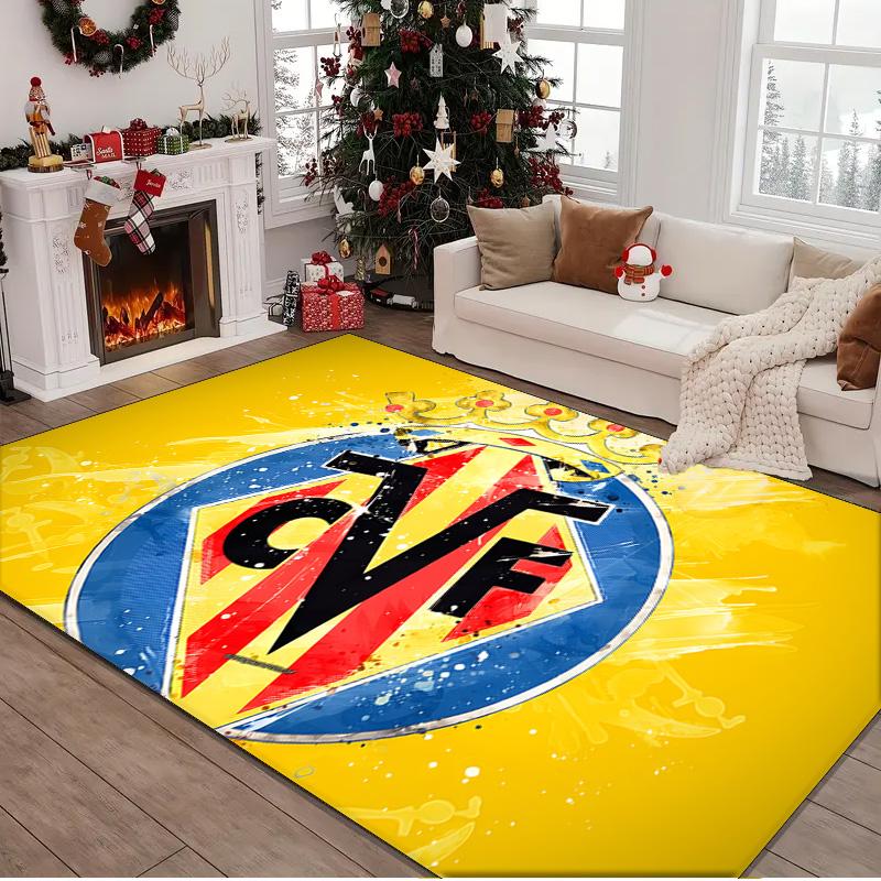 1PC rug Club Vill-arreal Crest Design Carpet, Chair Rug,Area Rug for Office Bedroom living rooms bedroom, Doormat decor Christmas fan gifts