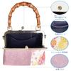 Purse Tote Shoulder Bag Cherry Blossom Floral Pattern Gold Brocade Japanese Pattern Handbag Purse Crossbody Lightweight Large Birthday Light Pink