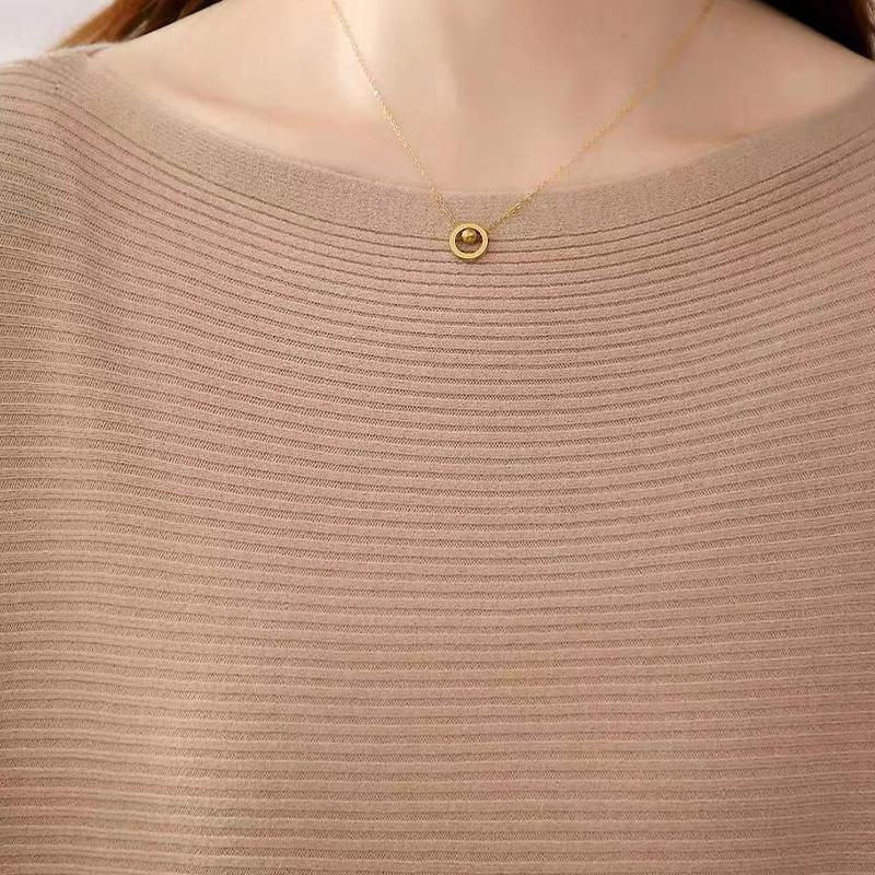 Dámský pletený svetr s tříčtvrtečním rukávem, top, dámské tenké letní spodní tričko s rukávem do půli paže