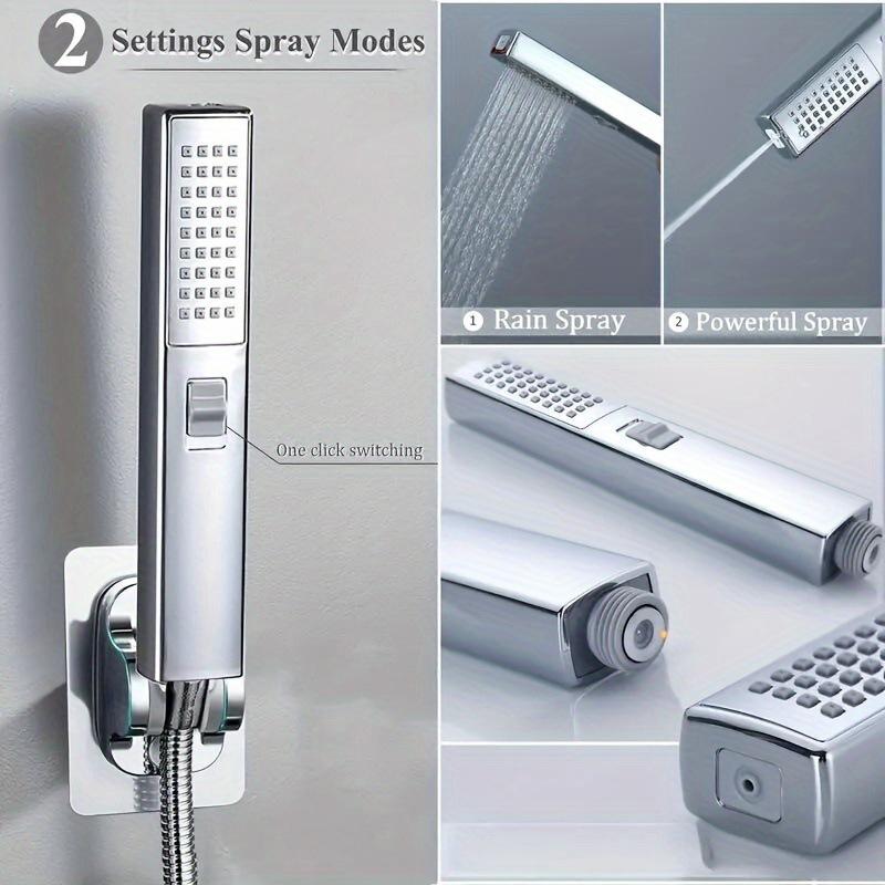 Badezimmerzubehör Schwarz Wandmontage Edelstahl Handbrause Duschhalterung Schwarz Dusche & Strahl 2 Funktionen Handheld