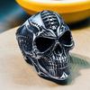New Gothic Skull Ring Stainless Steel Punk Hip Hop Skull Biker Ring Men Fashion Vintage Halloween Jewelry Gift Gothic 316L Stain
