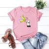 COTTON 100% Hot European and American Funny Banana Undress Short-sleeved Women's T-shirt Tops  Oversized T Shirt